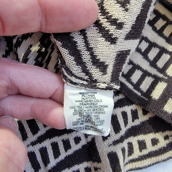 MOTH Anthropologie The Eyes Have It Brown And Cream Open Knit Cardigan Size L - Picture 11 of 11